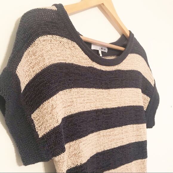 WD NY knit short sleeve striped top SZ XS - Picture 2 of 6